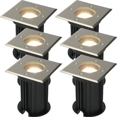 Image de HOFTRONIC - Spot LED au sol Ramsay 4W 345lm 4000K IP67 Inox 6 pièces