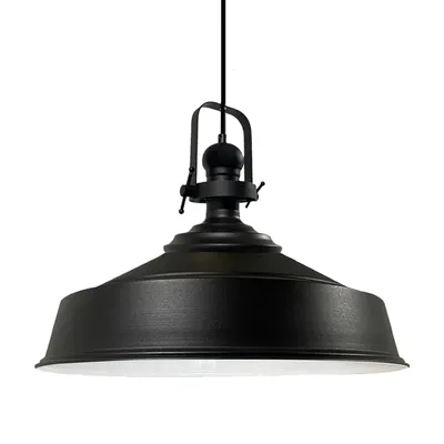 Produktbild von Pendelleuchte Schwarz-Asletl Hängelampe Metall Ø40 cm, Modern Lampe