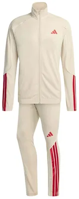 Image de Survêtement Adidas Chándal adidas Stadium 3 bandas beige rojo pour Femme