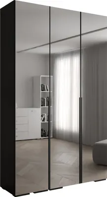 Produktbild von MEBLE KRYSPOL Inova 1 Schrank Spiegel - 236,7x150x47cm - Schwarz Schwarz Schwarz