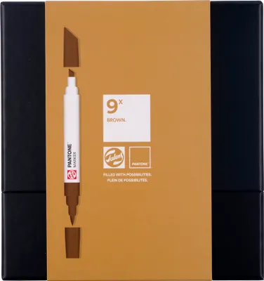 Image de Talens | Set de marqueurs Pantone 9x Brown
