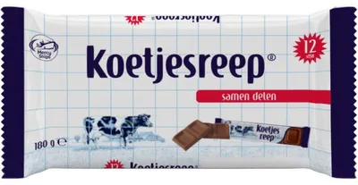 Image de Tablettes de chocolat Koetjesreep pack de 12 180g - chocolat au lait au caramel