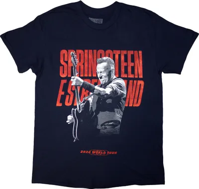 Obrázok produktu pre Bruce Springsteen - "Tour '24" tričko s potlačou na chrbte pre mužov/dámy Uni RO13100 (L) (Dark Navy Blue)