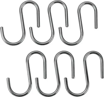 Image de Set 6 Crochets ''s'' 'lonardo' Chrome 6,5cm Metaltex