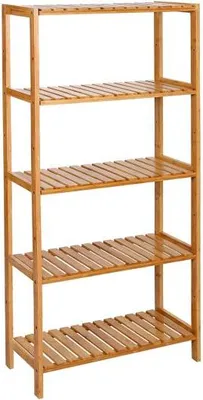 Zdjęcie produktu dla Regał bambusowy 5 półek, regulowana wysokość, 130x60x26 cm