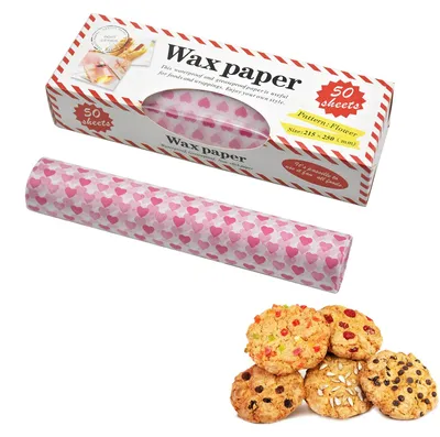 Produktbild von Bienenwachstücher mit Herzmuster, ölbeständig, wasserdicht, wiederverwendbar, für Käse, Sandwiches, Brot und Gebäck, 25 x 21 mm, 50 Stück