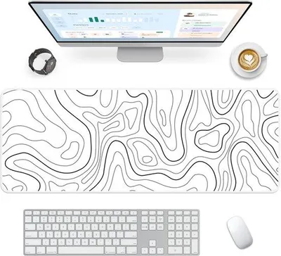 Productafbeelding van Ibenzoa® Extra groot gaming- en bureaumuispad, 80 x 30 cm, antislip rubberen onderkant, afgewerkte randen, levendige prints