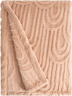 Produktbild von HOMLA DARIN weiche beige Decke mit Strukturmuster 150x200 cm