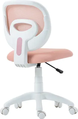 Produktbild von Schreibtischstuhl C-Rückenlehne ergonomisch, Bürostuhl ohne Armlehne Rosa, Netzrücken höhenverstellbar, Polyester | 6 kg | 59,5x53x89 cm
