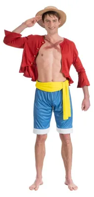 Produktbild von One Piece Ruffy Herrenkostüm 4-tlg. für Manga & Anime Fans Größe: M/50
