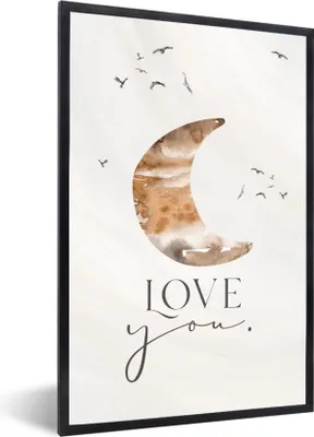 Produktbild von MuchoWow® Gerahmtes Poster Zitate - Sprichwörter - Kinder - Liebe dich - Jungen - Mädchen - Kinder 60x90 cm - Poster mit Schwarzem Bilderrahmen Wandposter Rahmen Foto Bilder - Kunst