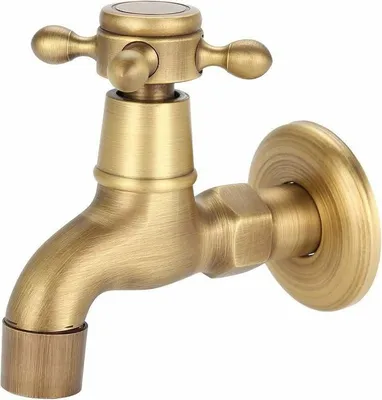 Obrázek produktu pro Vintage zahradní baterie z masivní mosazi pro montáž na stěnu se závitem G1/2 pro bazén, umyvadlo, kuchyňský dřez (krátká)
