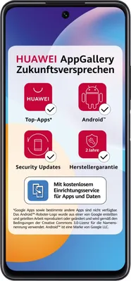 Produktbild von HUAWEI P smart 2021 Smartphone, 128 GB, Schwarz, 4G, 6,67 Zoll Punch-Hole, Android 10, Fingerabdrucksensor, HMS