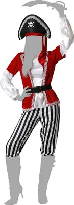 Produktbild von Atosa Piratenstreifen Kostüm Rot M-L Rot M-L