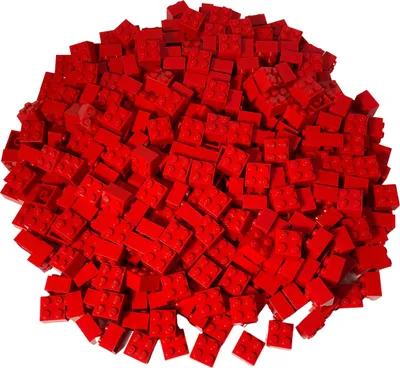 A pile of red LEGO bricks.