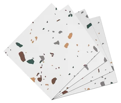 Zdjęcie produktu dla Panele winylowe samoprzylepne białe PVC Yullpaper 30x30cm 24 szt do łazienki