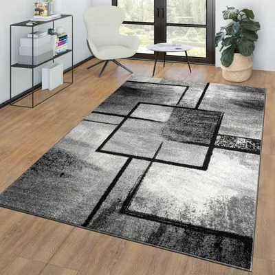 Produktbild von TT Home Wohnzimmer Teppich Kurzflor In Abstraktem Design Modern Geometrisch Used Look Größe 80x150 cm