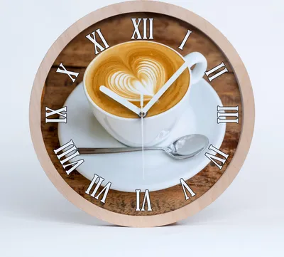 Produktbild von Holzuhr 25fi cm wanduhr - weiße Spitzen - Kaffee wiliżance