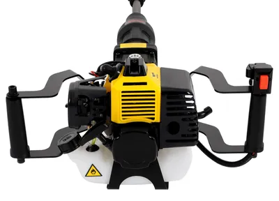 Immagine prodotto di Mini escavatore portatile - Frantoio per giardino di colore giallo - Motore a due tempi da 52cc e potenza di 1250W - Ideale per la preparazione del terreno