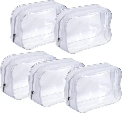 Produktbild von Transparente Kosmetiktaschen Set von 5 - wasserdichter Organizer für Make-up und Schminktisch
