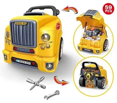 Obrázek produktu pro Bavytoy Autodílna Školní autobus dětská sada automechanik