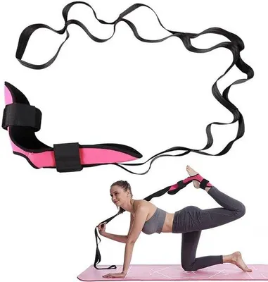 Immagine prodotto di Fascia elastica per yoga - Flessibile - Regolabile - Esercizi a casa - Caviglia - Colore rosa