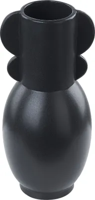 Zdjęcie produktu dla BELIANI Wazon dekoracyjny czarny porcelanowy 29 cm stołowy na kwiaty dekoracja styl nowoczesny abstrakcyjny