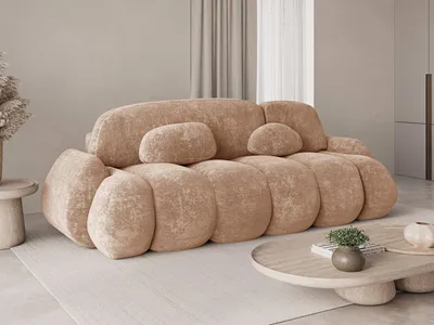 Produktbild von Moderne Schlafcouch mit Schlaffunktion und Bettkasten – Komfort und Funktionalität in einem - Sofa Stone – Senffarben (Vibe 52)