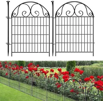 Immagine prodotto di Recinzione da giardino - Recinzione decorativa in metallo - 90 cm di altezza x 70 cm di larghezza