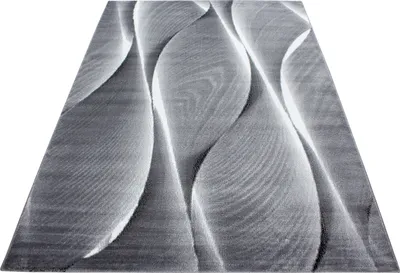 Produktbild von Ayyildiz | Moderner Teppich - Wellen Linien Design - Wohnzimmer Kurzflor - grau - 140 x 200 cm