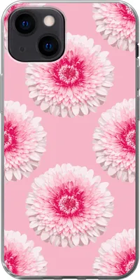 Produktbild von MuchoWow® Handyhülle Schutzhülle Hülle für Telefoonhoesje iPhone 13 Mädchen - Blume - Rosa - Muster - Mädchen - Kinder - Kinder Silikon Softcase Handy Hülle - Karteninhaber