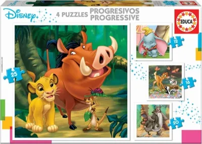 Obrázok produktu pre EDUCA Puzzle Disney rozprávky 4v1 (12,16,20,25 dielikov)