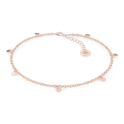 Immagine prodotto di SERASAR | Cavigliera in argento [Moneta] con oro rosa Oro bianco | Colore: oro rosa | Lunghezza: 28 cm