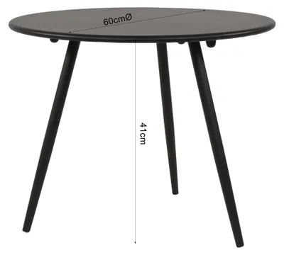 Produktbild von Lesli Living Beistelltisch Rafael 60x41 cm Schwarz