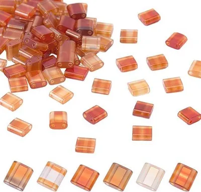 Productafbeelding van Rocaille kralen 5,5 mm - natuurlijke rode agaat - platte rechthoekige vorm - perfect voor sieraden maken - ShopVlot