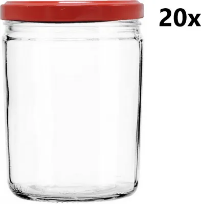 Obrázok produktu pre Varná nádoba 440 ml LUNCH číra 20 ks VČETNE ČERVENÝCH LISTOV, počet kusov v balení: 20