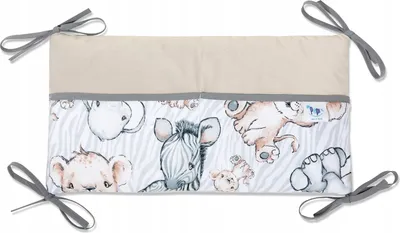 Obrázok produktu pre Pepi Organizér do detskej postieľky s medovým zamatom - 42 cm × 22 cm - taška na hračky do detskej postieľky na plienky - Cappuccino