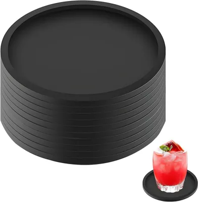 Immagine prodotto di Sottobicchieri in silicone per bicchieri - Set da 10 - Sottobicchieri antiscivolo rotondi