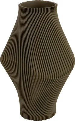 Zdjęcie produktu dla Present Time - Wazon Twisted Rib - Armeegrün - Ø16cm