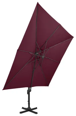 Obrázok produktu pre vidaXL Svetelný dáždnik s vetraním 300x300 cm Bordeaux Red