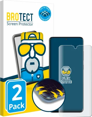 Produktbild von 2x BROTECT Fullscreen Schutzfolie für Samsung Galaxy S20 Ultra Displayschutz Folie Fullcover Matt Entspiegelungsfolie