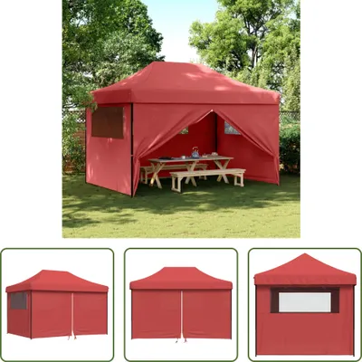 Obrázek produktu pro The Living Store Párty stan skládací Pop-Up se 4 bočními panely vínově červený