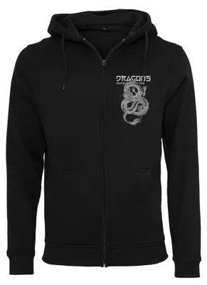 Produktbild von Mister Tee - "Dragons Never Die" Hoodie mit durchgehendem Reißverschluss für Herren TN2834 (L) (Schwarz)