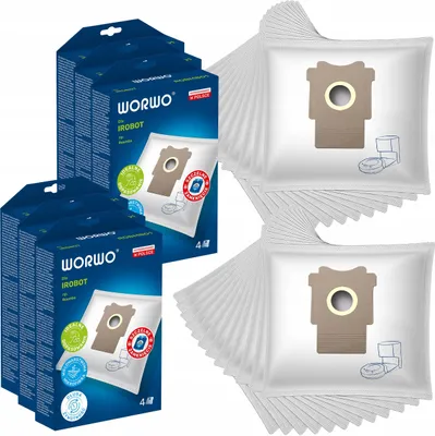 A product shot featuring multiple boxes of vacuum cleaner bags and a stack of individual vacuum cleaner bags.