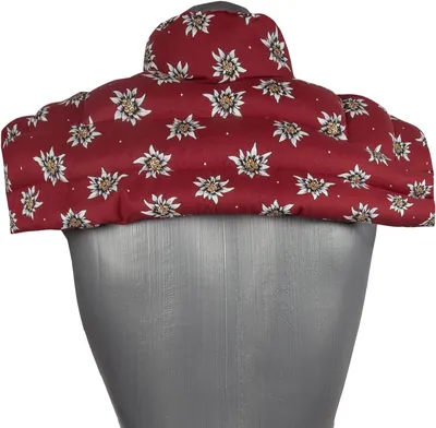 Produktbild von Johanniskernkissen Schulter & Nackenkissen mit Kragen für Nacken, Rücken, Schulter - Körnerkissen als Wärmekissen (Blume-Edelweiß, Johannisbeerkerne)