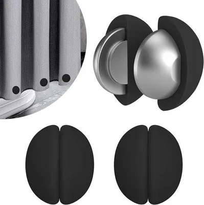 Obrázek produktu pro Černá závaží na sprchový závěs s silnými magnety, 6 kusů, silikonová