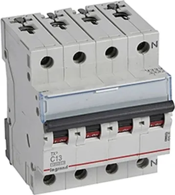 Obrázok produktu pre Legrand LS-vypínač, 10 kA, C, 13 A/3-pólový + N, 4TE, 1 ks.