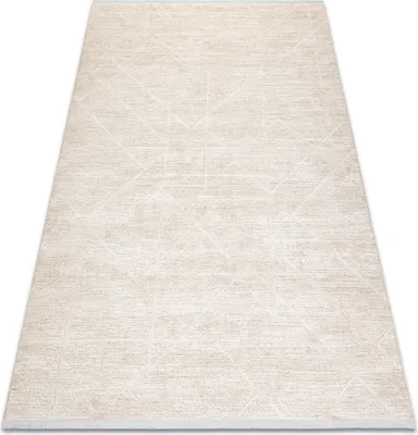 Produktbild von Moderner Teppich DUKE 51533 creme - Geometrisch, strukturiert, sehr weich, Fransen beige 280x370 cm