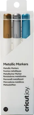 Produktbild von Cricut 2008071 Joy Metallic-Marker 1.0, Silber (3 Stück), Gold/Silver/Blau