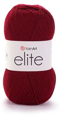 Produktbild von YarnArt Elite Acrylgarn 43 Dunkelrot 100g/300m weich für Decken & Amigurumi